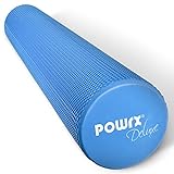 POWRX Yoga Rolle Blau 90 x 15 cm - Pilates-Rolle, Schaumstoff Rolle, Foam-Roller, Faszien-Training,...