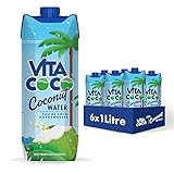 Vita Coco Pures Kokoswasser 6x1L, natürlich hydrierend mit Elektrolyten, glutenfrei, voll mit...