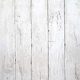 CiCiwind Holztapete Weiß Klebefolie Selbstklebend Holzmaserung Möbelfolie Holz Streifen Holzoptik...