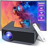 ZDK Mini Beamer 4K Unterstützt,Full HD 1080P Beamer mit Bluetooth und WiFi,20000 Lumen Tragbarer...