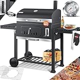 KESSER® Grill Grillwagen XXL Holzkohlegrill mit Deckel, Rädern, Edelstahl-Griff, Grillrost und...