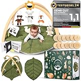 MEERWALD KINDER® Spielbogen Baby - Premium Baby Spieldecke XXL waschbar mit Bogen blattförmig mit...