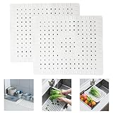 thirei Spülbeckeneinlage Gummi, 2 Stück Spülbeckeneinlage,31 x 26 cm Spülbeckenmatte Sink Mat,...