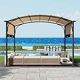 LUXOAK Pergola mit Schiebedach, 3,3 × 2,7 m Wasserdichtes Gartenpavillon mit Metallpfosten,...