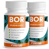 Bor Tabletten 2x365 mit 3 mg Bor aus hochwertigem Borax (Natrium-Borat) - optimal hochdosiert - frei...