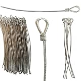 100 Stahlschlaufen mit Einer Öse 18 cm für Hartetiketten Warensicherungsetiketten Warensicherung...