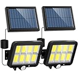 LANSOW Solarlampen für Außen, 160 LED Superhell Solar Aussenleuchte mit Bewegungsmelder, 3 Modi...