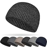 Winter Beanie Mütze Herren Damen Strickmütze Unisex Dickes Warmfutter Wintermütze Klassische Warm...