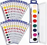 Vabrloy 24er-Pack Wasserfarben Aquarellfarben Set,8 Farben Wasserfarbkasten,Deckfarbkasten mit...