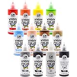 LM-Kreativ Window Color Set (12 x 80 ml Set Bunte Tierwelt) - Abziehbare...
