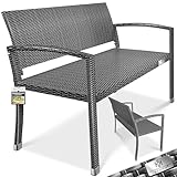 KESSER® Gartenbank Polyrattan 2-Sitzer Wetterfest | Rattan-Sitzbank UV-Beständig & bis 320kg...