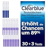 Clearblue 33 Tests Kinderwunsch Fertilitätsmonitor, Zykluscomputer Nachfüllpackung, 30x...