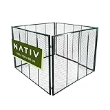 NATIV Garten Komposter 100x100x80 cm dunkelgrün, Metallkomposter mit 800 Litern, Drahtkomposter...