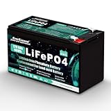 EverExceed 12V 8Ah Wiederaufladbare Lithium Batterie, 12v Lifepo4 Akku mit integriertem BMS, 3000+...