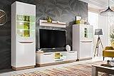 Generisch Wohnwand Fame Wohnzimmerset Wohnzimmer Wand Regal TV Wand Matt Hochglanz Vitrinenschrank...