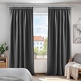 Deconovo Vorhänge Blickdicht Kräuselband Gardinen Schlafzimmer Thermovorhang Kälteschutz...