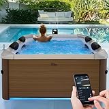 Miweba MSpa Whirlpool Outdoor | Frame Oslo Amber mit Fester Außenwand - Pool mit App Steuerung - 6...