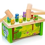 WOODMAM Hammerspielzeug Klopfbank für Kinder ab 1 2 3 Jahre Montessori Spielzeug Lernspielzeug mit...