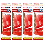 tesa UK Tesafilm transparente Bürobox mit 10 Rollen, 4er Pack 10m:15mm, 1
