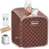 COSTWAY 2L Mini Dampfsauna, Heimsauna Wärmekabine mit Zerstäubungsfunktion & Timer & 9...