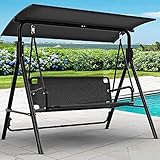 YITAHOME 3 Sitzer Hollywoodschaukel, Metall Outdoor Hollywoodschaukeln mit Liegefunktion,...