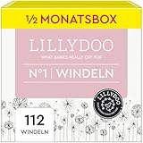 LILLYDOO hautfreundliche Windeln Größe 1 (2-5 kg), Halbmonatsbox (112 Windeln) (FSC-Mix)