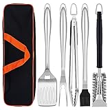 Herogo Grillbesteck Set, 6-teilig Edelstahl Grill Zubehör mit Tragetasche, Grillwerkzeug-Set mit...
