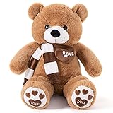 YunNasi Teddybär Groß Riesen Teddy Bär Braun 80cm Plüschtier Kuscheltier Stofftier Teddybär mit...