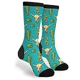 Cactus Und Schädel Der Kuh Unisex Wintersocken Atmungsaktiv Wandersocken Antiblasen Outdoorsocken...