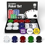 Soom Games Poker Set - Enthält Pokerspiel 110 Chips Perfekt für 2-5 Spieler, Poker Chips Set,...