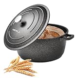 ESEVOLO Bräter mit Deckel Schmortopf Induktion 24 cm Brot Backen Dutch Oven Stil, leichter als...