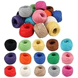 MOUYAT 30 Rollen Jute-Schnur, 2 mm x 25 m, Gartenschnur, natürlich, farbige Schnur für...