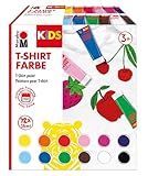 Marabu 0308000000011 - KiDS T-Shirt Farbe, Stoffmalfarbe zum Gestalten, 12 x 36 ml, nach Fixierung...