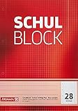 Brunnen 1052528 Schulblock / Notizblock (A4, 50 Blatt, kariert, mit Randlinien, Lineatur 28,...