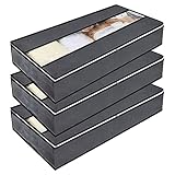 Sitayakuma Unterbettkommode mit Sichtfenster - 3 Stück, (100x50x18cm) Flach Unterbett...
