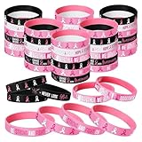 Breeshy Armbänder zur Sensibilisierung der Brust, Rosa, Armbänder aus Silikon für die...