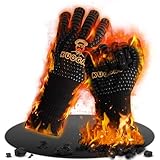 KUOGAS Grillhandschuhe Hitzebeständig bis 800°C, Ofenhandschuhe Topfhandschuhe Feuerfeste...