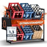 Heldenwunder Getränkekistenregal (6 Kästen) Metall Sixpack-Halter, 2 Haken | Standfest Freistehend...