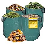 mucHome Gartensack 270L XXL Laubsack aus verstärkten 150g/m² Gewebe - selbststehender...