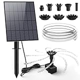AMZtime 3,5W DIY Solar Springbrunnen für Außen mit 1,5M Wasserleitung und Pfahl, Upgrade Solar...