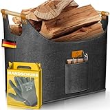 KESSER® Brennholzkorb 90 Liter | Kaminholztasche extra dicker Filz | Feuerholzkorb faltbar mit...