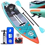 Stand up Paddling Board Aufblasbare SUP Set, Kajak Sitz,330x76x15cm, Tragkraft bis 150Kg, Cam...