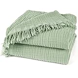 Pure Label Musselin Decke 150x200 cm - Oeko-Tex zertifizierte Kuscheldecke aus 100% Baumwolle |...