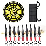 9-teiliges Outdoor-Messer-Set aus Edelstahl mit Zielscheibe – kompakte Campingmesser mit...