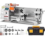 VEVOR Mini-Drehmaschine aus Metall, 17,8 x 40,6 cm, 800 W, Tisch-Präzision, 150-2500 U/min mit...