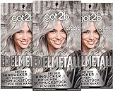 got2b Edelmetall ML M70 Moon Metallic Silber Stufe 3 (3 x 143 ml), Haarfarbe mit...