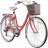 Galano Piccadilly 28 Zoll Fahrrad Damen mit Fahrradkorb vorne 7 Gang Citybike Hollandfahrrad Damen...