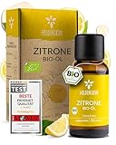 Heldengrün® BIO Zitronenöl [100% NATURREIN] Kaltgepresst aus echten Zitronen - Reines Zitronenöl...