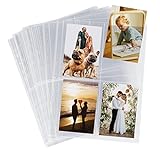 50er Fotohüllen DIN-A4, 4-Fach Geteilt Fotosichthüllen, Transparent Postkartenhüllen, 0,13mm...