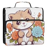 Ringbuch mit 3 Ringen, Reißverschluss, mit Griff, Schultergurt, 500 Blatt Kapazität, mehrere...